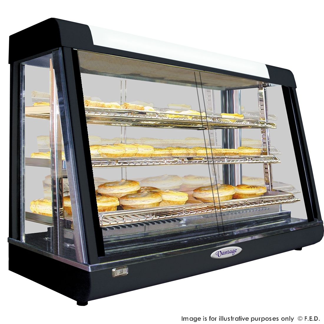 Pie Warmer & Hot Food Display - PW-RT/660/TG-0